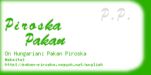 piroska pakan business card